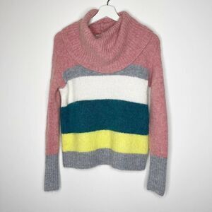 LOU & GREY Striped Turtleneck Sweater 